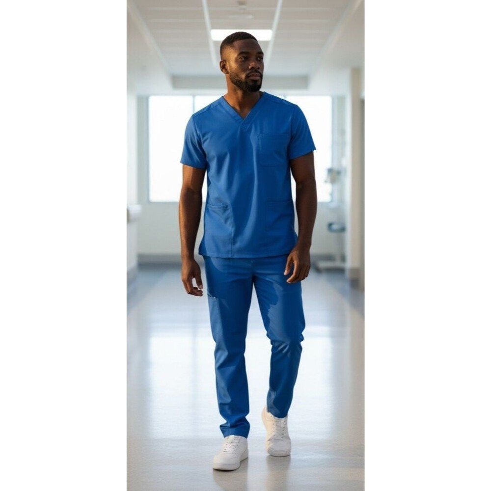 Wonderwink mens v-neck Premiere Flex scrub top NWOT Large pockets workwear